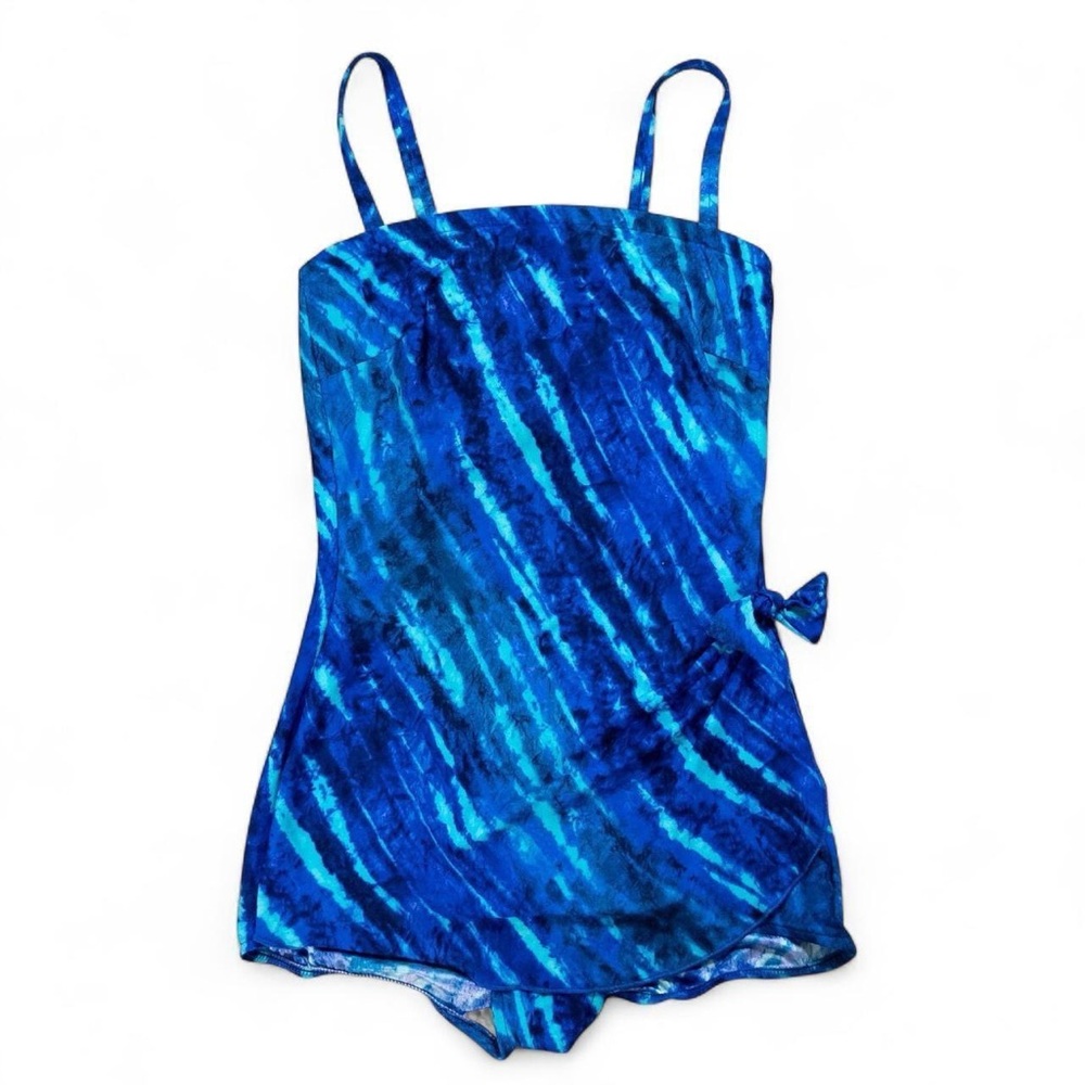 Blue Tie-Dye Women's One Piece Swimsuit